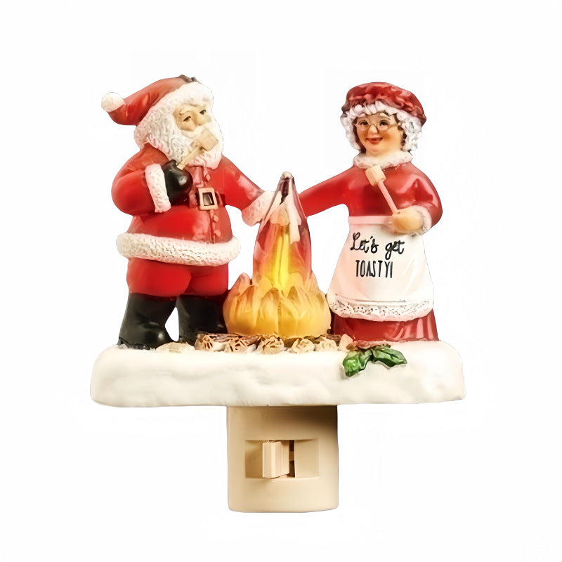 Campfire Couple Santa and Mrs Claus Christmas Nightlight🎅