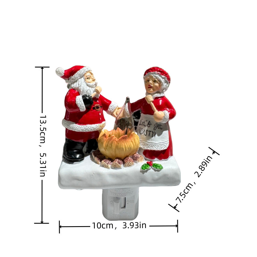 Campfire Couple Santa and Mrs Claus Christmas Nightlight🎅