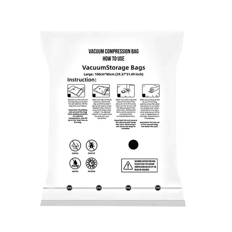 10-Pack Reusable Travel Vacuum Compression Bags