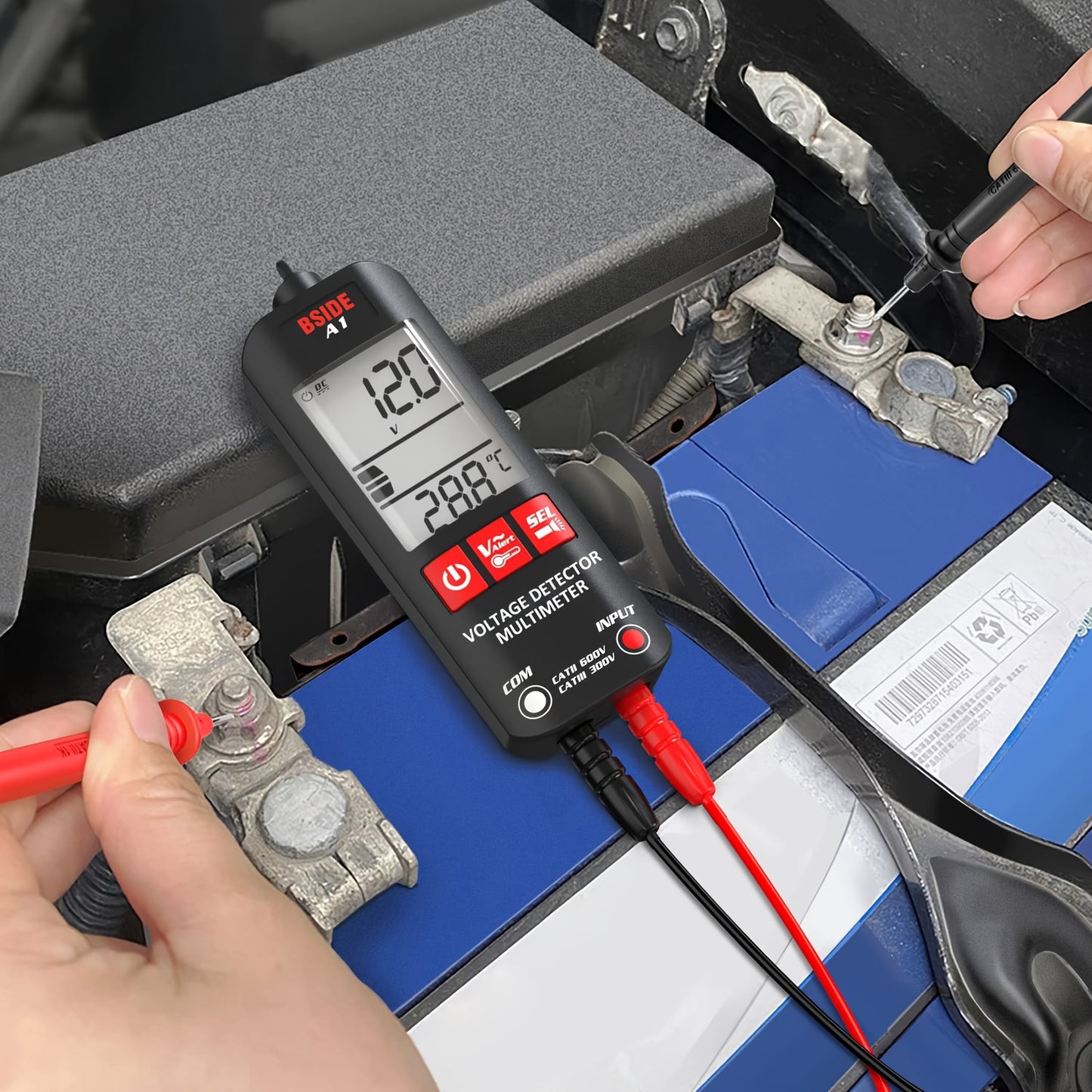 Smart Digital Multimeter – Auto-Ranging with NCV Detection, Flashlight & Safety Protection for DIY & Pros