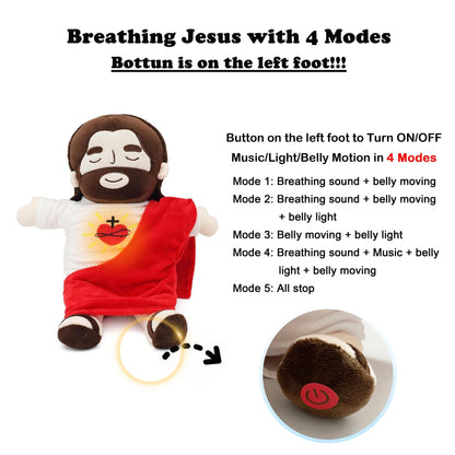 Calming Jesus Plush – Breathing & Music Plush Toy | Christian Gift