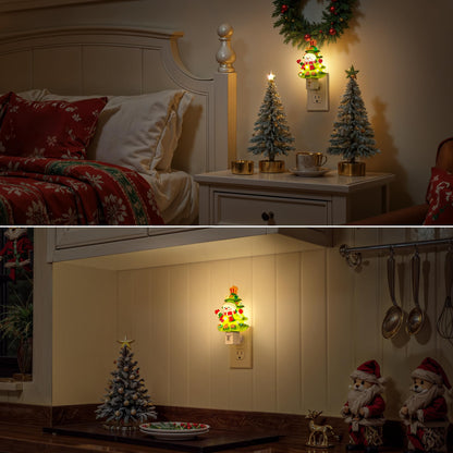 Cute Ceramic Christmas Night Light for Kids – Holiday Gift, Safe Night Lamp
