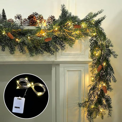 🎄Artificial Green Cedar Wreath – Indoor/Outdoor Holiday Decor