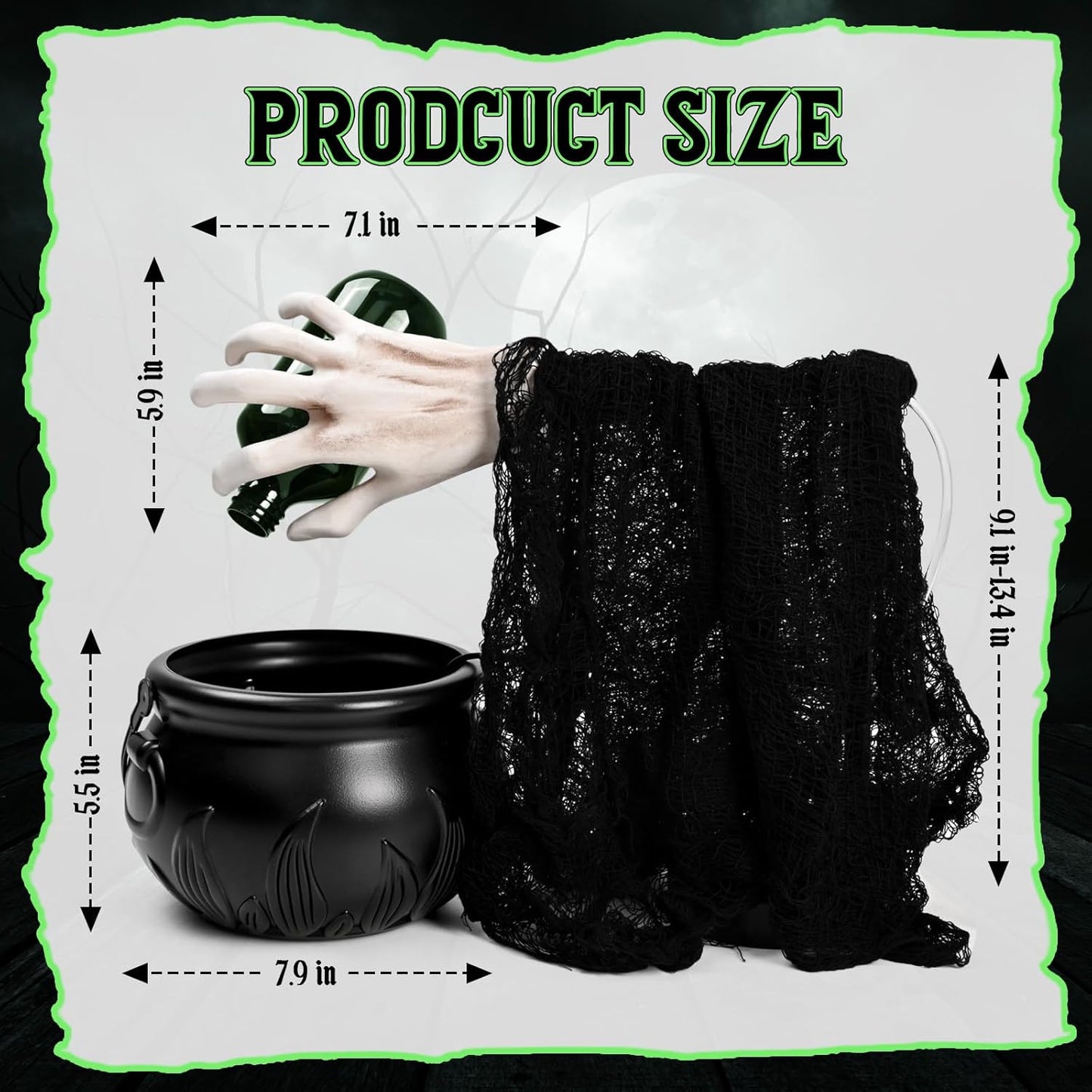 2025 Halloween Fairy Magic Floating Potion Bottle and Witch Hand