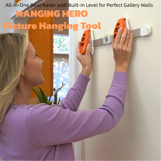 HANGING HERO Picture Hanging Tool – All-in-One Dual Nailer with Built-in Level for Perfect Gallery Walls