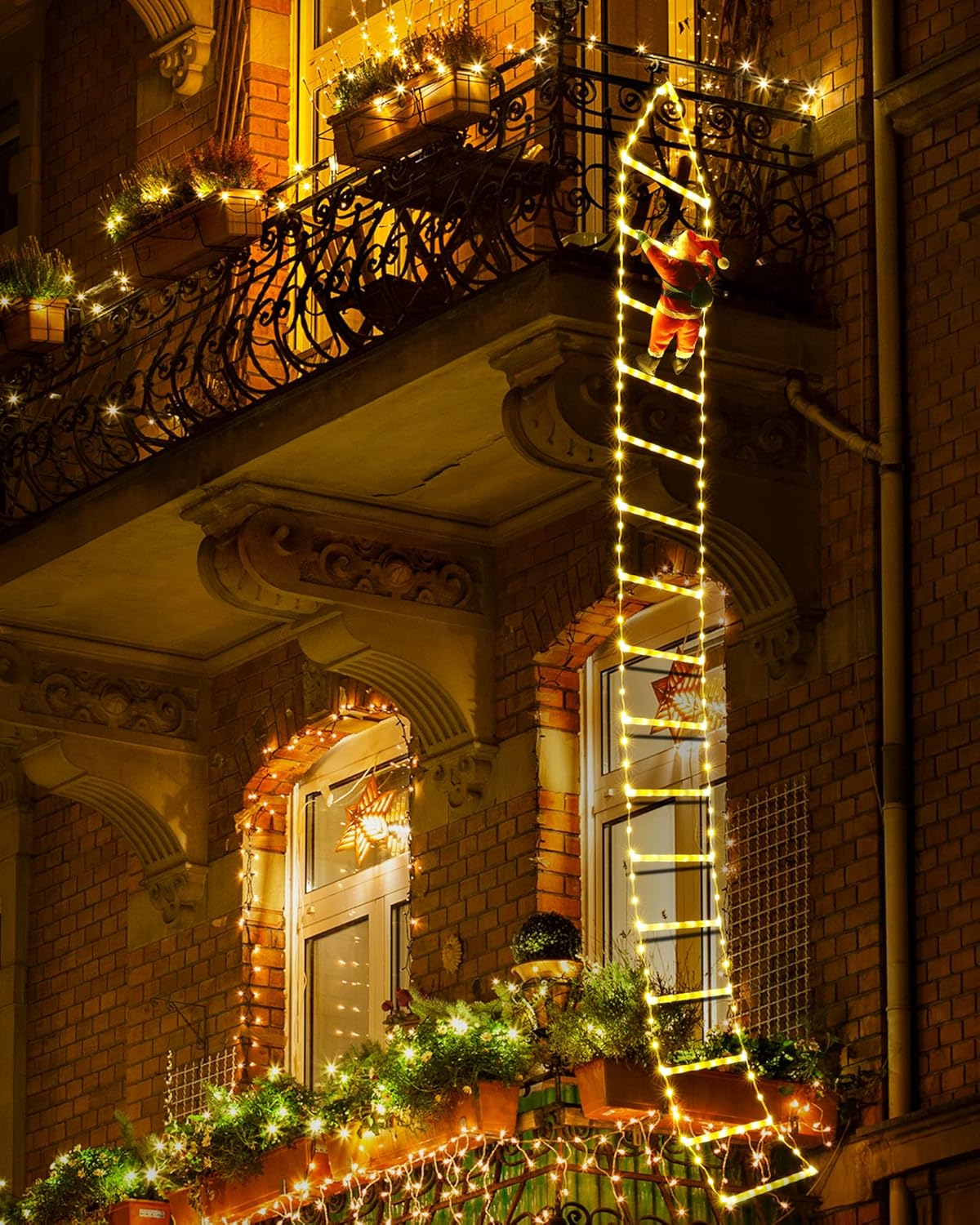 🎄Preheat 2025 Sale 49% OFF! - LED Ladder Lights with Climbing Santa Claus