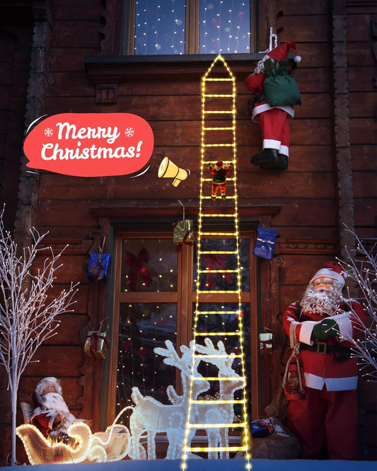 🎄Preheat 2025 Sale 49% OFF! - LED Ladder Lights with Climbing Santa Claus - GleeMart