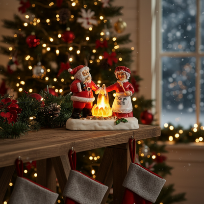 Campfire Couple Santa and Mrs Claus Christmas Nightlight🎅