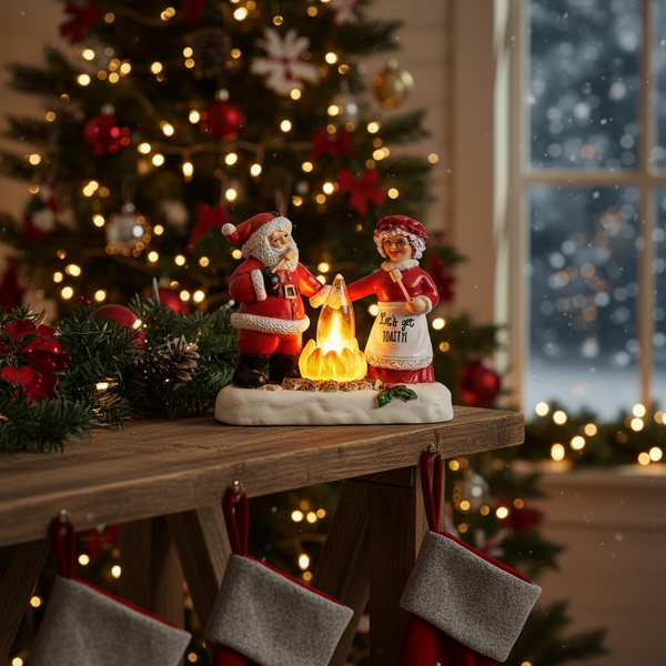 Campfire Couple Santa and Mrs Claus Christmas Nightlight🎅