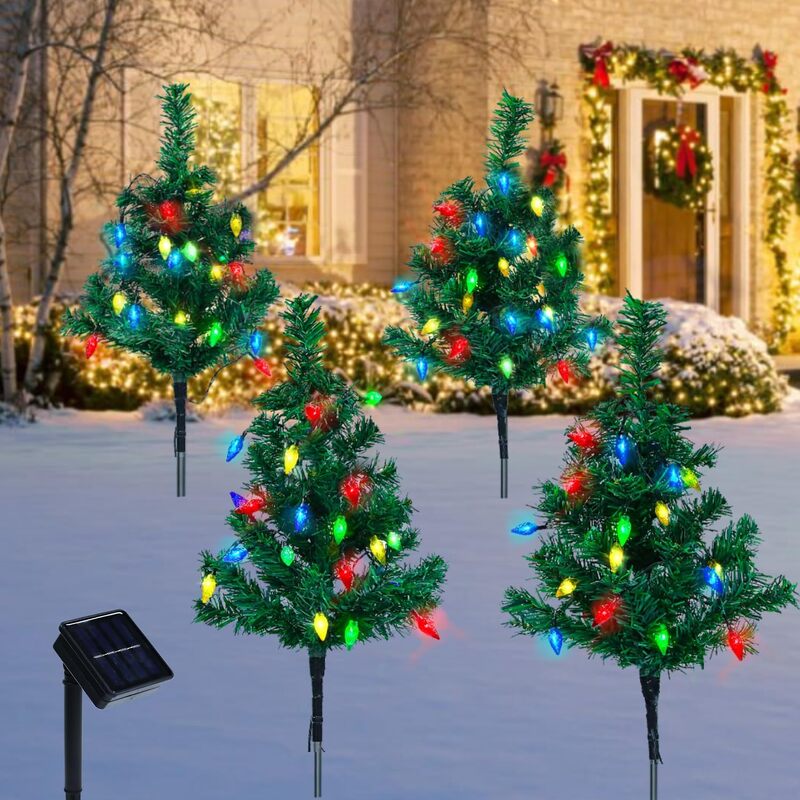 Solar Christmas Tree Lights | Outdoor Solar Holiday Decor