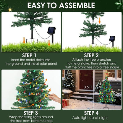 Solar Christmas Tree Lights | Outdoor Solar Holiday Decor
