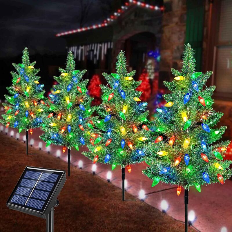 Solar Christmas Tree Lights | Outdoor Solar Holiday Decor