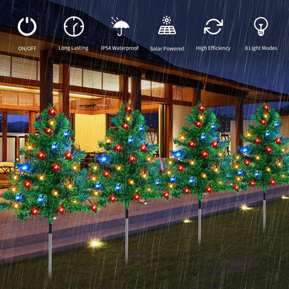 Solar Christmas Tree Lights | Outdoor Solar Holiday Decor