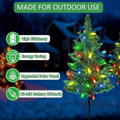Solar Christmas Tree Lights | Outdoor Solar Holiday Decor