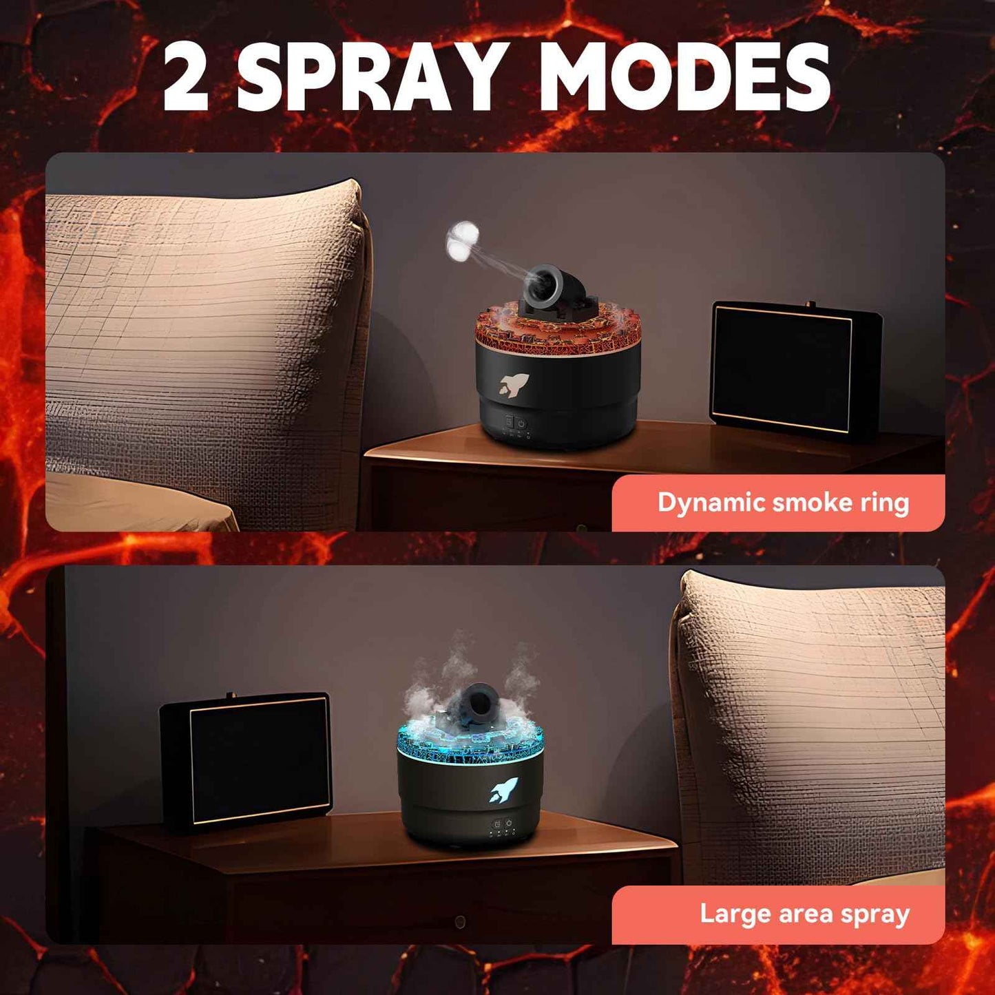 🌋 GleeMart™ Volcanic Lava Aromatherapy Humidifier（280ml）