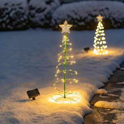 Solar Metal LED Christmas Tree – Waterproof Outdoor Xmas Garden Light