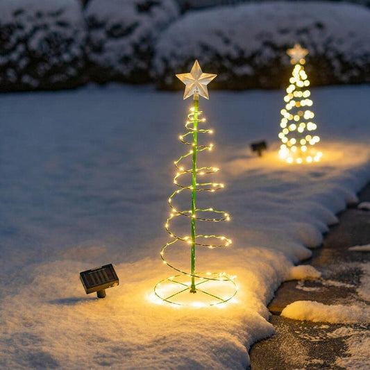 Solar Metal LED Christmas Tree – Waterproof Outdoor Xmas Garden Light