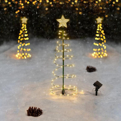 Solar Metal LED Christmas Tree – Waterproof Outdoor Xmas Garden Light