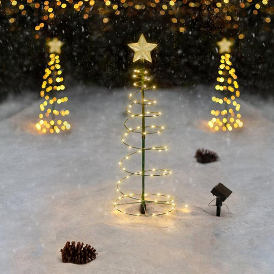 Solar Metal LED Christmas Tree – Waterproof Outdoor Xmas Garden Light