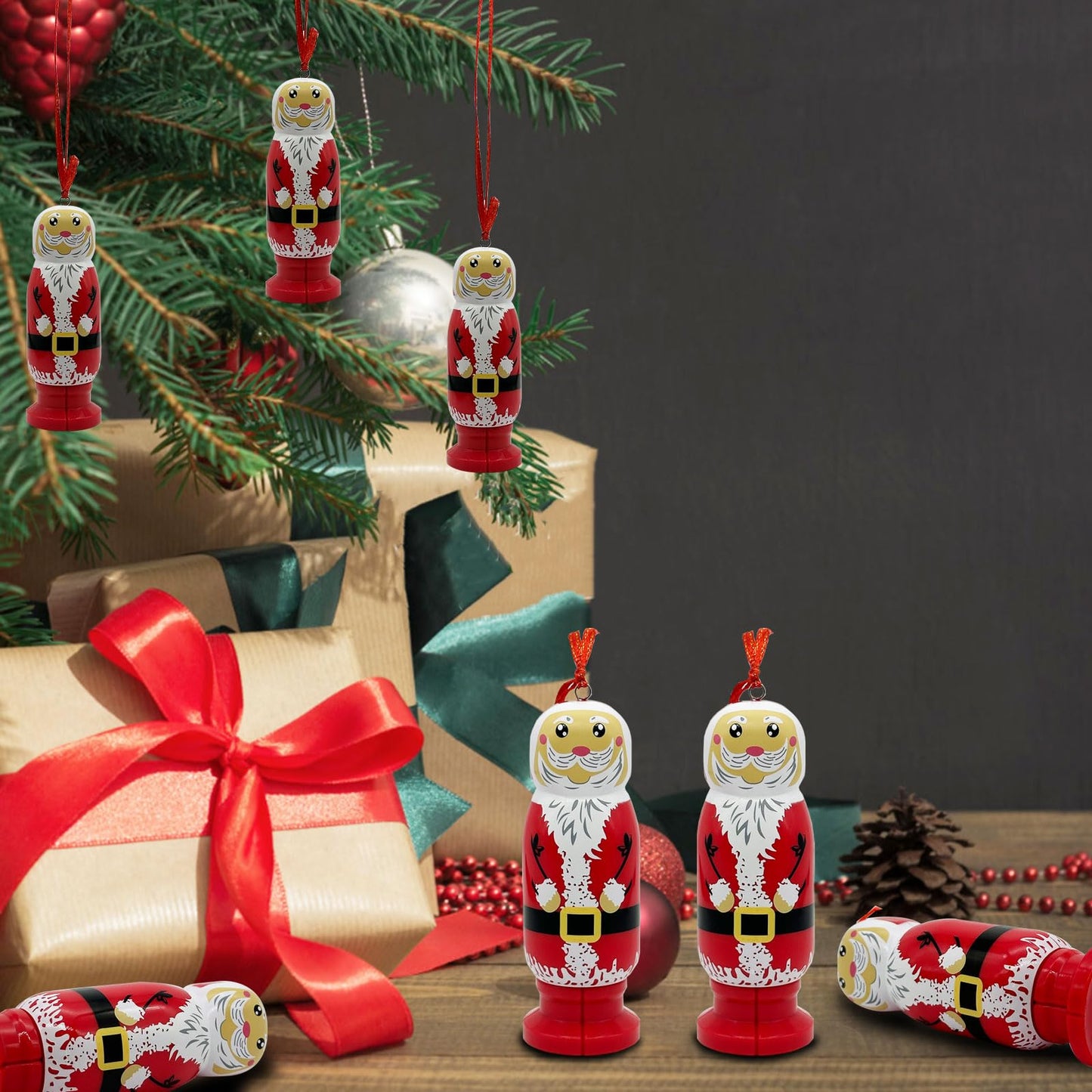 🎅😂2PCS Set of Fun Hidden Surprise Santa Claus Decorations – Interactive Christmas Tree Decoration