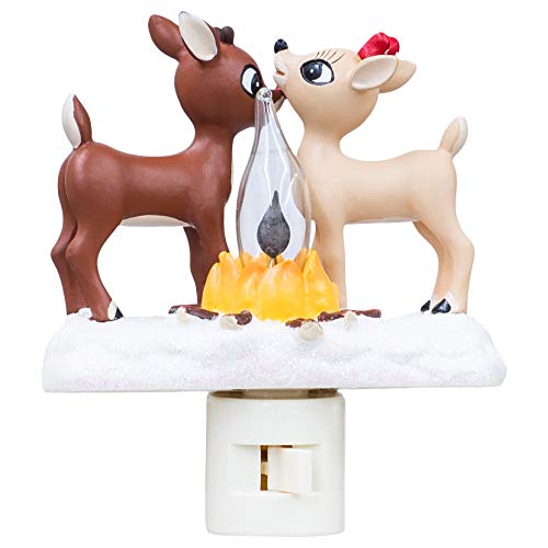 🦌 Rudolph the Red Nosed Reindeer Night Light with Flickering Flame