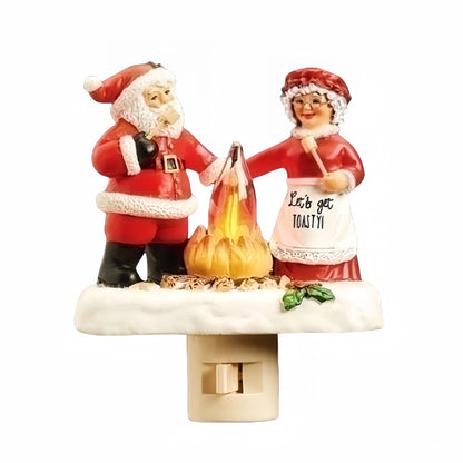 Campfire Couple Santa and Mrs Claus Christmas Nightlight🎅