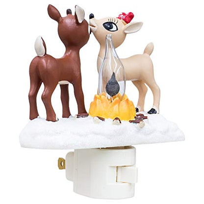 🦌 Rudolph the Red Nosed Reindeer Night Light with Flickering Flame