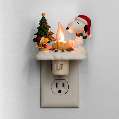 Snoopy and Woodstock Campfire Night Light 🎄