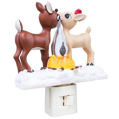 🦌 Rudolph the Red Nosed Reindeer Night Light with Flickering Flame