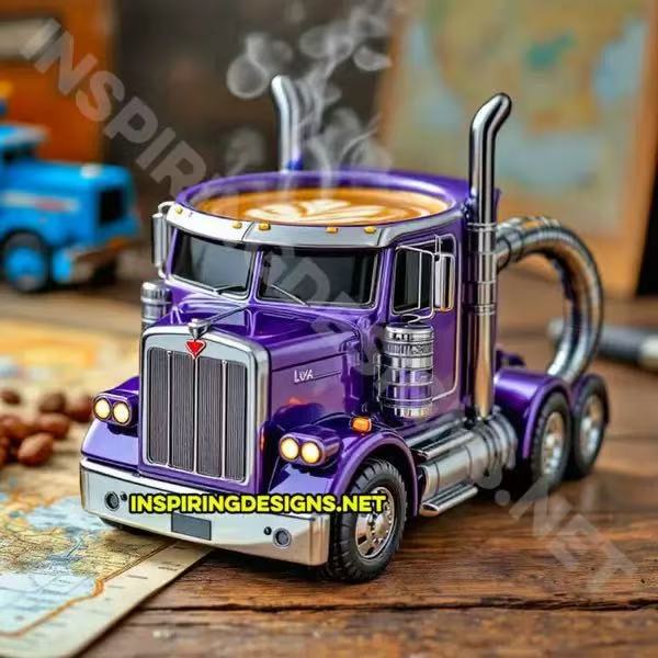 Semi Truck Coffee Mug – Handcrafted 3D Shaped Design