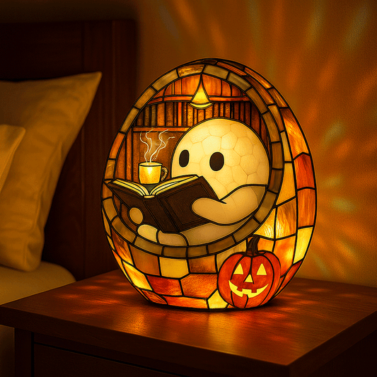👻Cute Ghost Reading Book Lamp - GleeMart
