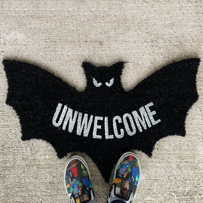 🎃 Halloween "Unwelcome" Bat Doormat