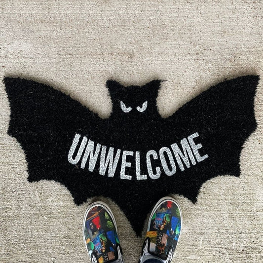 🎃 Halloween "Unwelcome" Bat Doormat