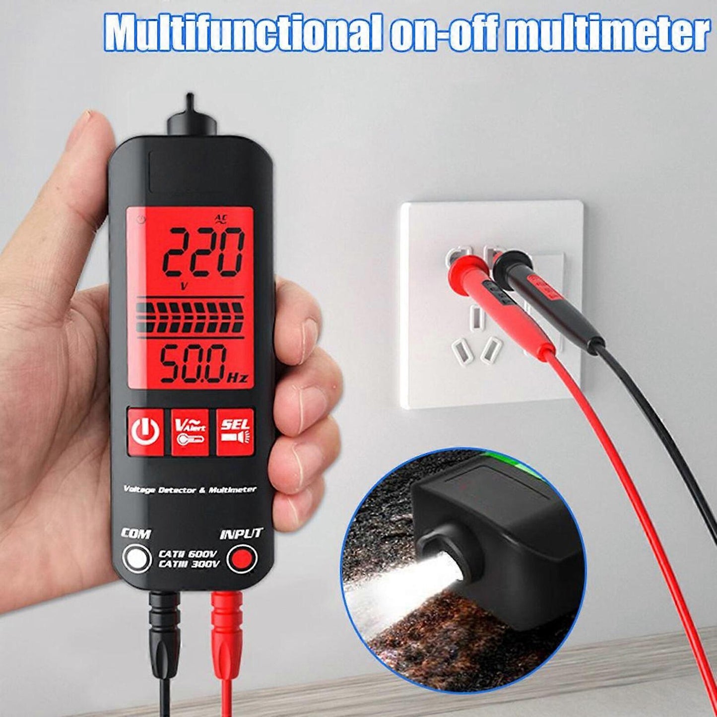 Smart Digital Multimeter – Auto-Ranging with NCV Detection, Flashlight & Safety Protection for DIY & Pros