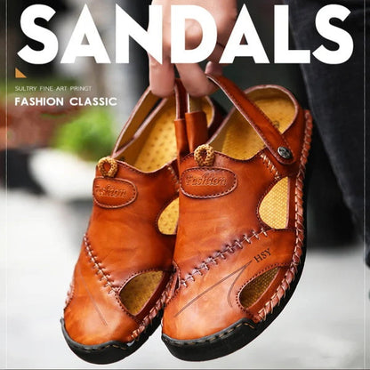 ✨LAST DAY SALE 50% OFF✨Large Size Soft Leather Men's Breathable Outdoor Sandals