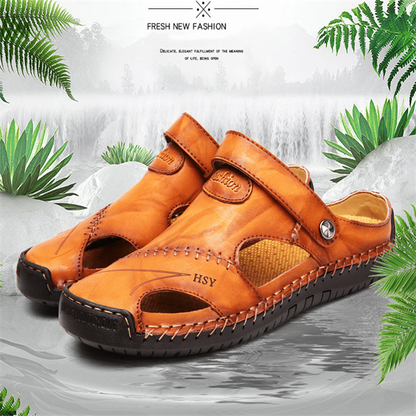 ✨LAST DAY SALE 50% OFF✨Large Size Soft Leather Men's Breathable Outdoor Sandals