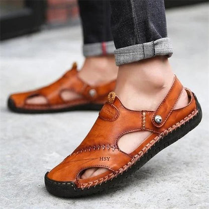 ✨LAST DAY SALE 50% OFF✨Large Size Soft Leather Men's Breathable Outdoor Sandals