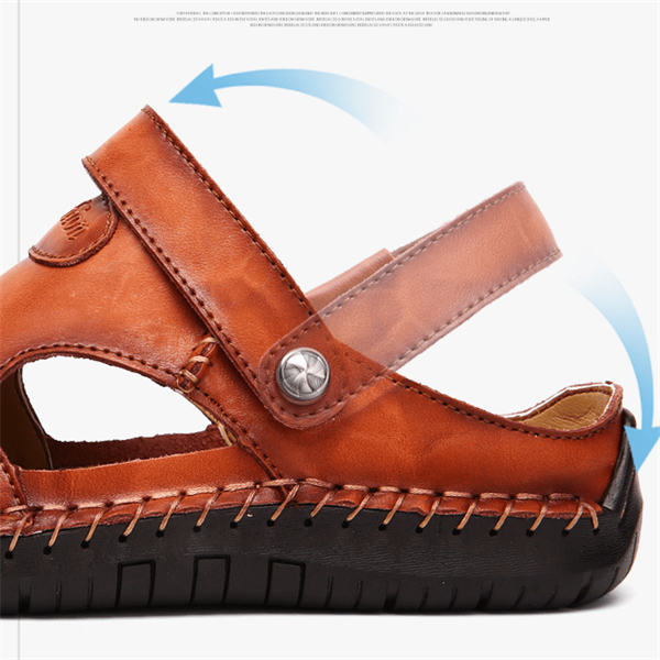 ✨LAST DAY SALE 50% OFF✨Large Size Soft Leather Men's Breathable Outdoor Sandals