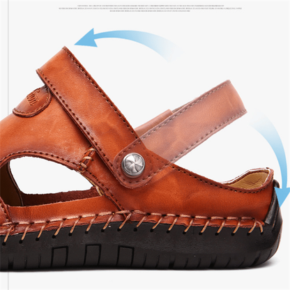 ✨LAST DAY SALE 50% OFF✨Large Size Soft Leather Men's Breathable Outdoor Sandals